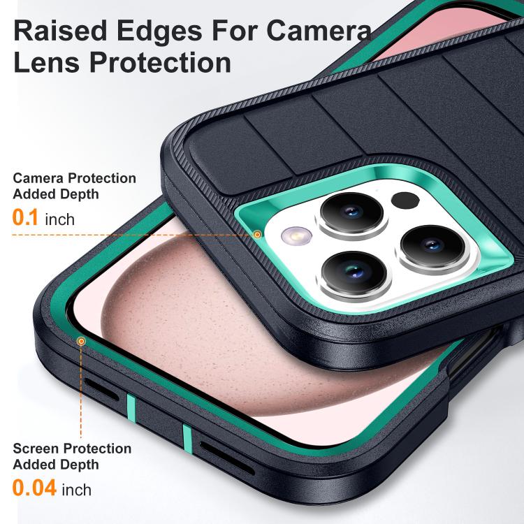 For iPhone 16 Pro Max Defender Gen2 Rugged PC + Silicone Phone Case with Holder