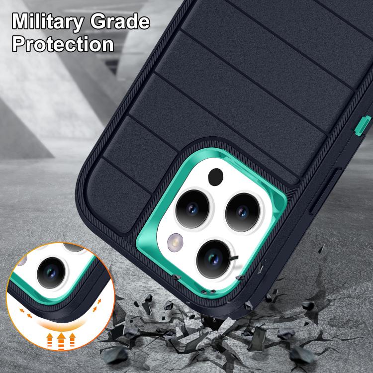 For iPhone 16 Pro Max Defender Gen2 Rugged PC + Silicone Phone Case with Holder