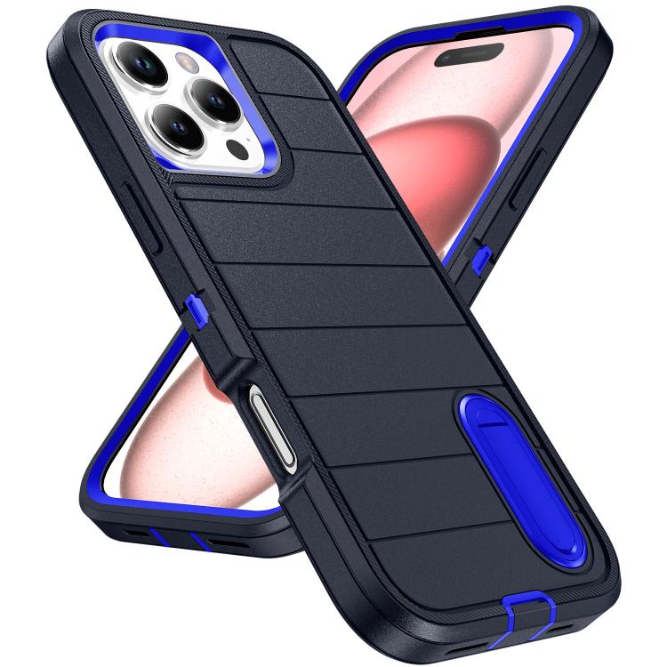 For iPhone 16 Pro Max Defender Gen2 Rugged PC + Silicone Phone Case with Holder