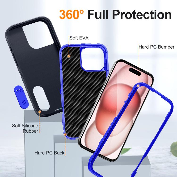 For iPhone 16 Pro Max Defender Gen2 Rugged PC + Silicone Phone Case with Holder