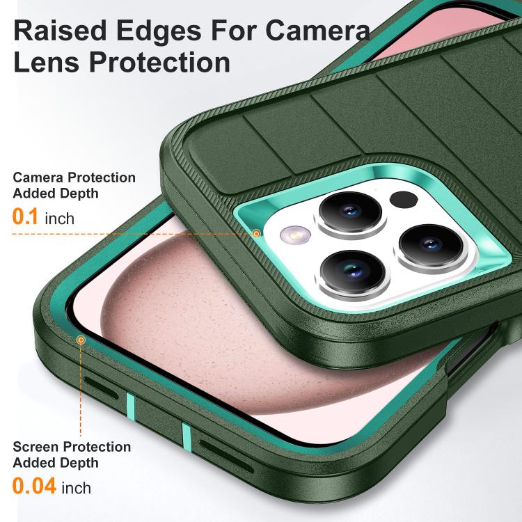 For iPhone 16 Pro Max Defender Gen2 Rugged PC + Silicone Phone Case with Holder