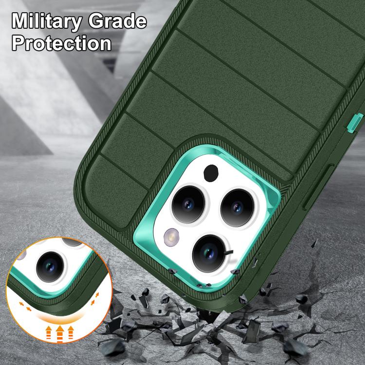 For iPhone 16 Pro Max Defender Gen2 Rugged PC + Silicone Phone Case with Holder
