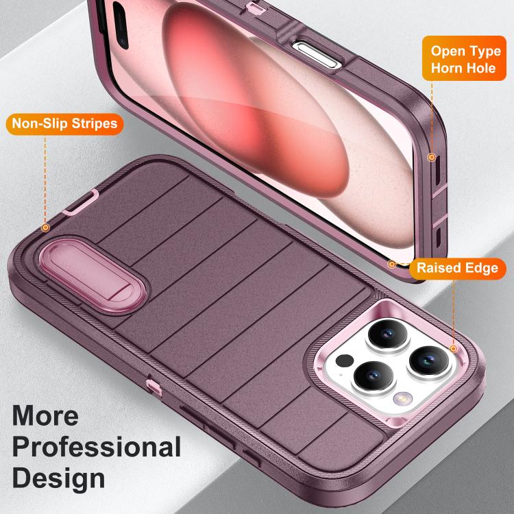 For iPhone 16 Pro Max Defender Gen2 Rugged PC + Silicone Phone Case with Holder