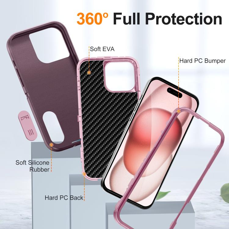 For iPhone 16 Pro Max Defender Gen2 Rugged PC + Silicone Phone Case with Holder