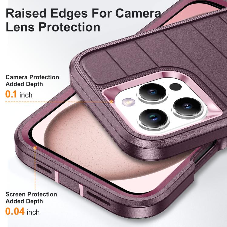 For iPhone 16 Pro Max Defender Gen2 Rugged PC + Silicone Phone Case with Holder