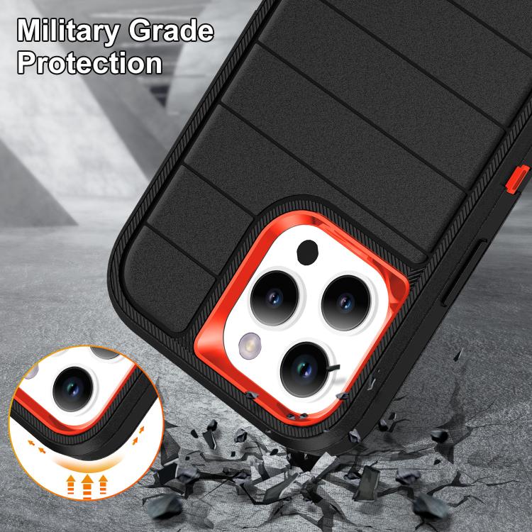 For iPhone 16 Pro Defender Gen2 Rugged PC + Silicone Phone Case with Holder