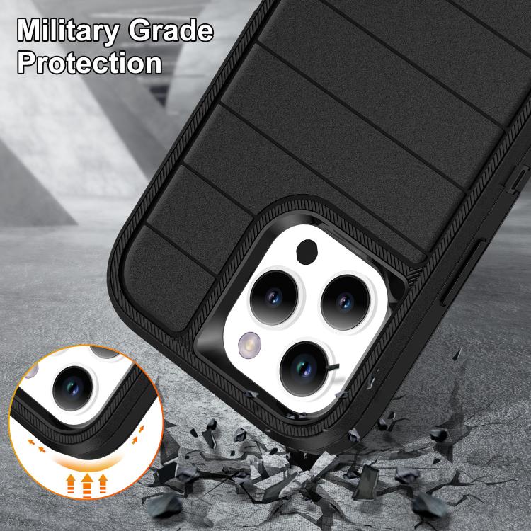 For iPhone 16 Pro Defender Gen2 Rugged PC + Silicone Phone Case with Holder