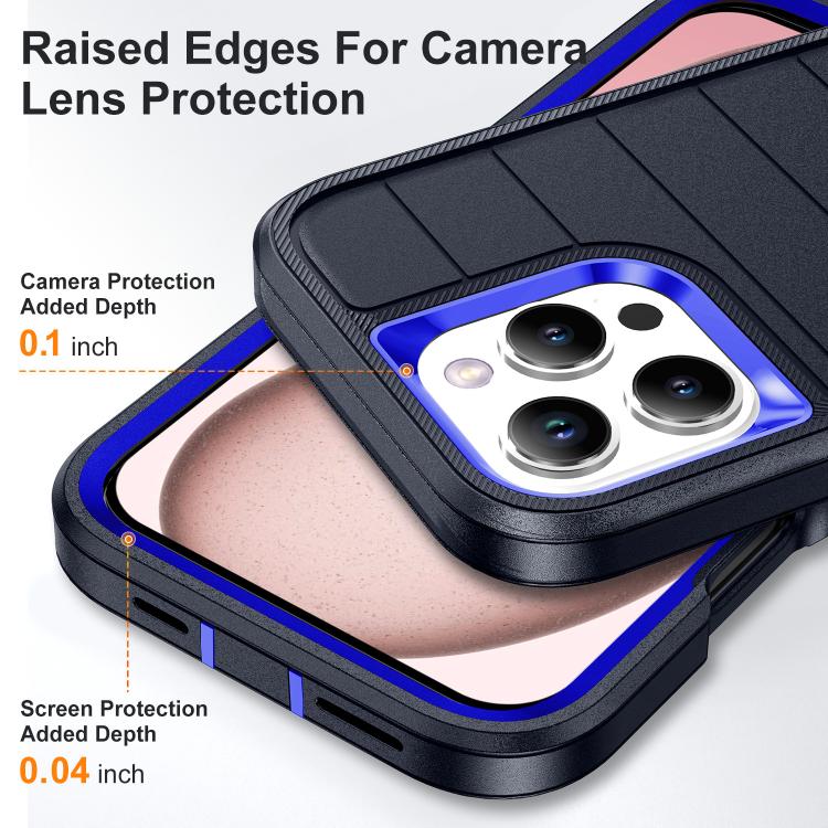 For iPhone 16 Pro Defender Gen2 Rugged PC + Silicone Phone Case with Holder