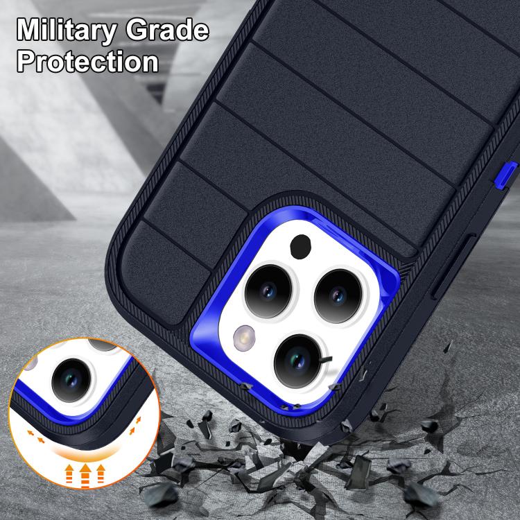 For iPhone 16 Pro Defender Gen2 Rugged PC + Silicone Phone Case with Holder