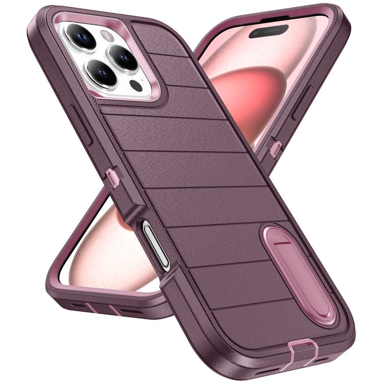 For iPhone 16 Pro Defender Gen2 Rugged PC + Silicone Phone Case with Holder