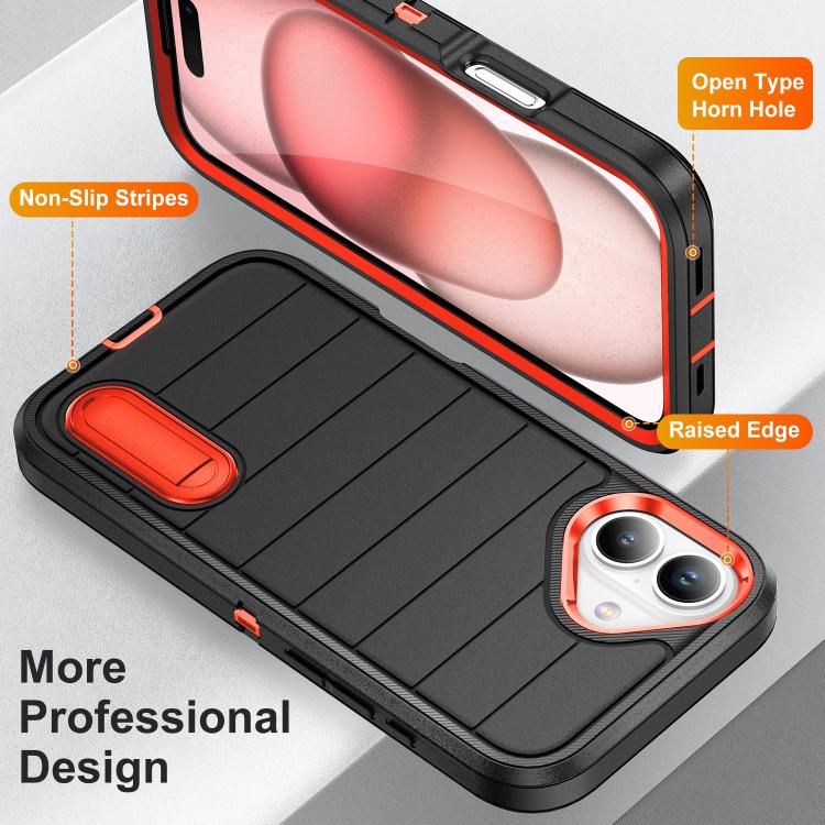 For iPhone 16 Plus Defender Gen2 Rugged PC + Silicone Phone Case with Holder