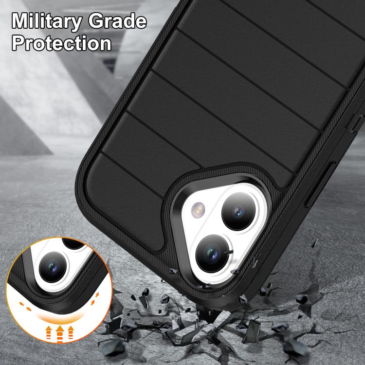 For iPhone 16 Plus Defender Gen2 Rugged PC + Silicone Phone Case with Holder