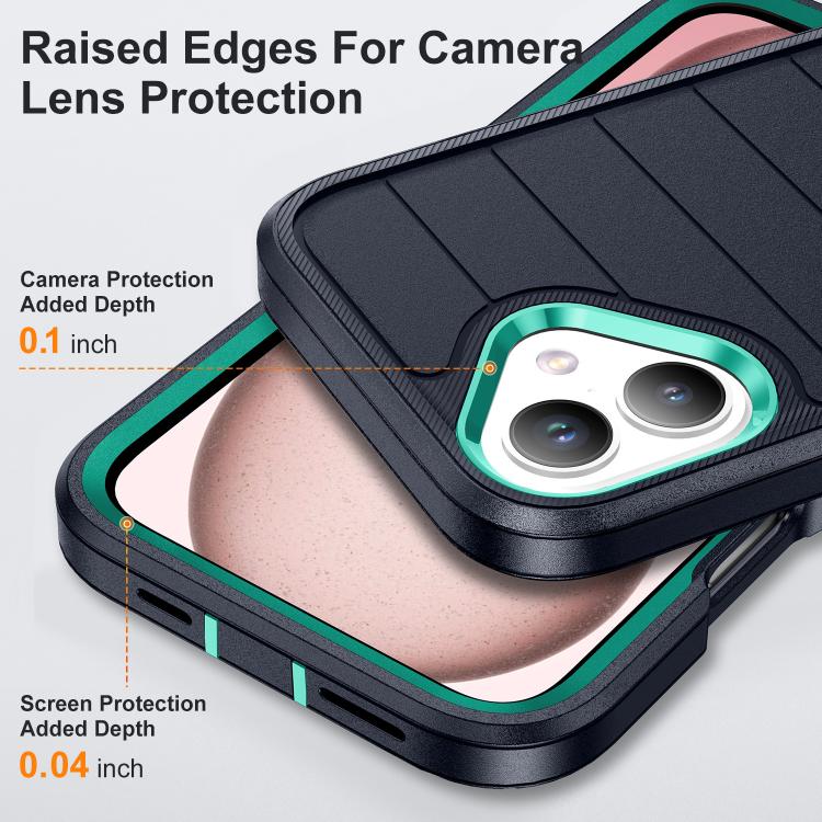 For iPhone 16 Plus Defender Gen2 Rugged PC + Silicone Phone Case with Holder