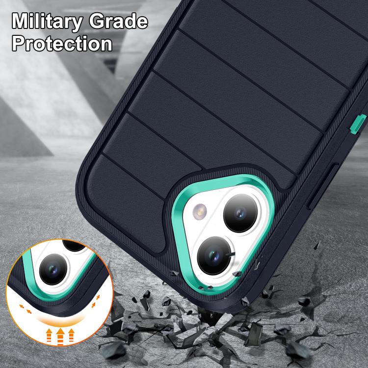 For iPhone 16 Plus Defender Gen2 Rugged PC + Silicone Phone Case with Holder