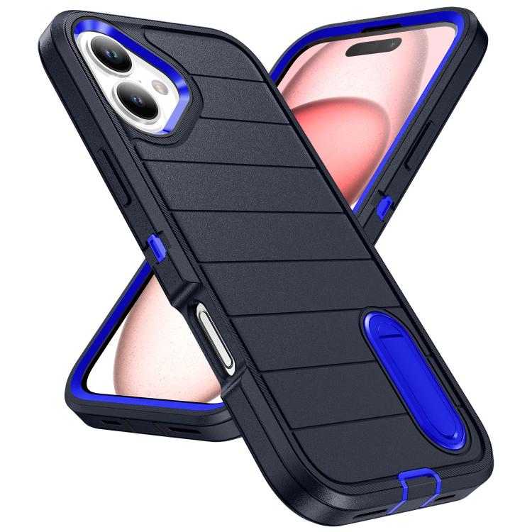 For iPhone 16 Plus Defender Gen2 Rugged PC + Silicone Phone Case with Holder