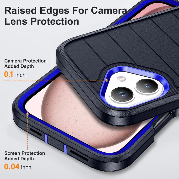For iPhone 16 Plus Defender Gen2 Rugged PC + Silicone Phone Case with Holder