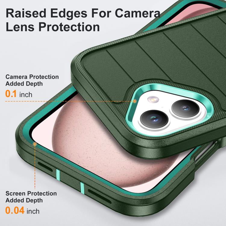 For iPhone 16 Plus Defender Gen2 Rugged PC + Silicone Phone Case with Holder
