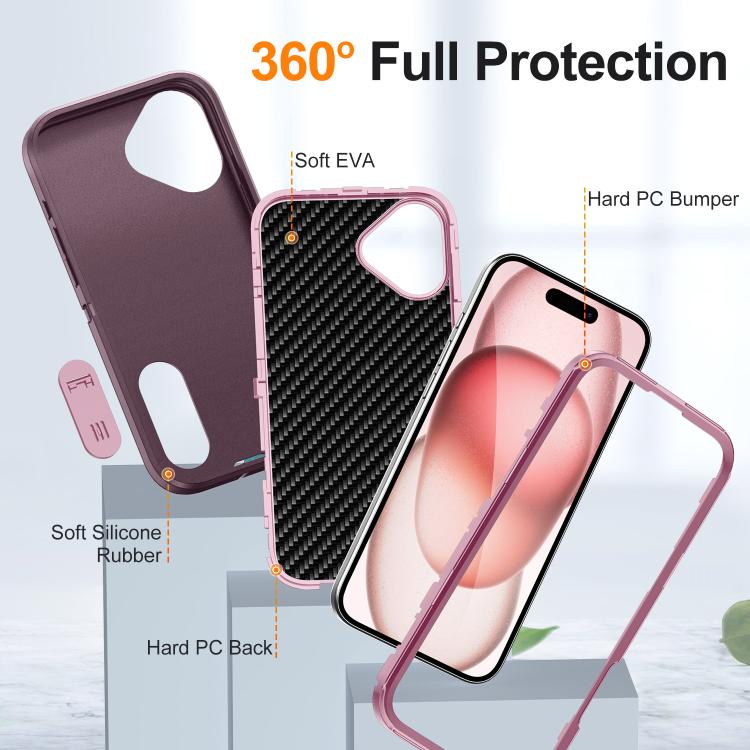 For iPhone 16 Plus Defender Gen2 Rugged PC + Silicone Phone Case with Holder