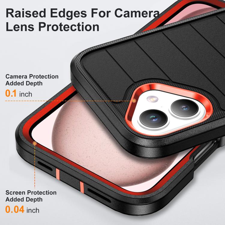 For iPhone 16 Defender Gen2 Rugged PC + Silicone Phone Case with Holder