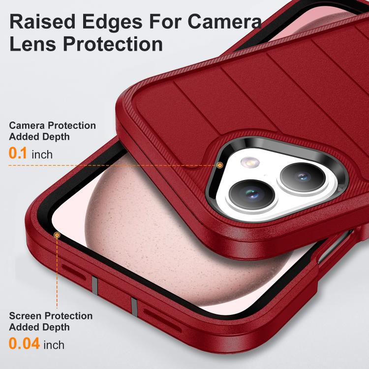 For iPhone 16 Defender Gen2 Rugged PC + Silicone Phone Case with Holder