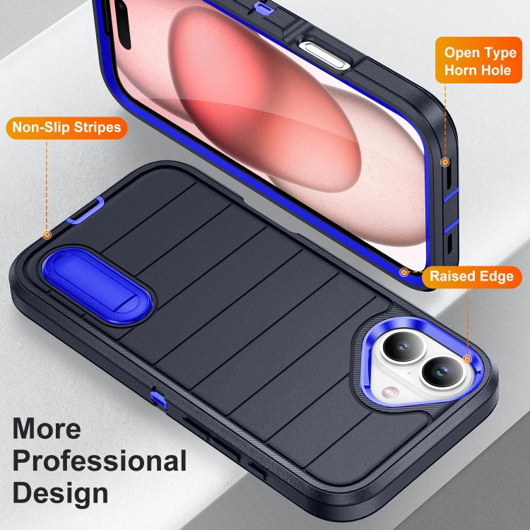 For iPhone 16 Defender Gen2 Rugged PC + Silicone Phone Case with Holder