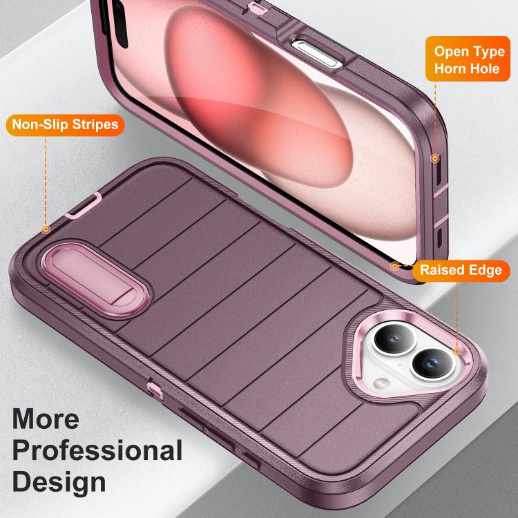 For iPhone 16 Defender Gen2 Rugged PC + Silicone Phone Case with Holder