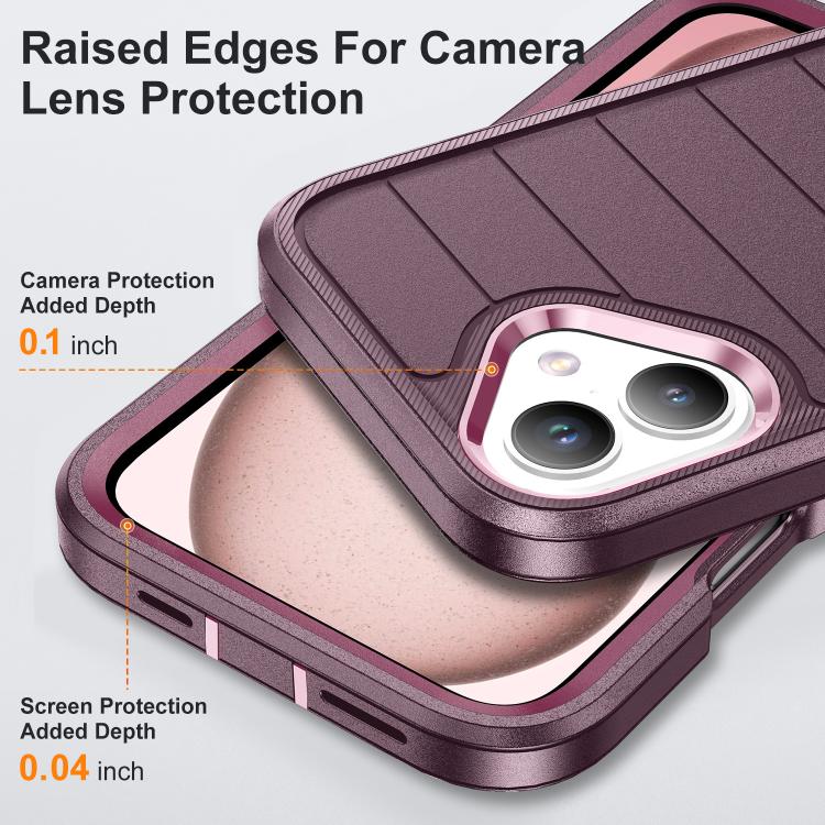 For iPhone 16 Defender Gen2 Rugged PC + Silicone Phone Case with Holder