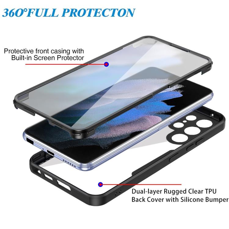 For Samsung Galaxy S21 Ultra 5G Acrylic + TPU 360 Degrees Full Coverage Phone Case
