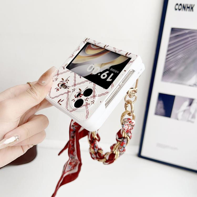 For vivo X Flip Luck Flower Pattern TPU Phone Case With Strap