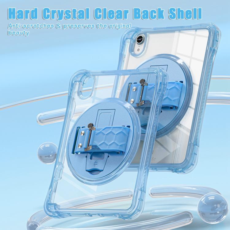 For iPad mini 2024 / mini 6 Rotation Grip Holder TPU Hybrid Clear PC Tablet Case