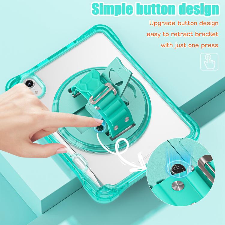 For iPad mini 2024 / mini 6 Rotation Grip Holder TPU Hybrid Clear PC Tablet Case