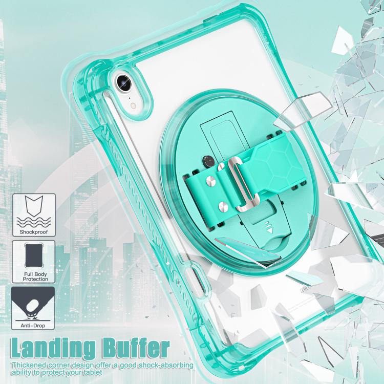 For iPad mini 2024 / mini 6 Rotation Grip Holder TPU Hybrid Clear PC Tablet Case