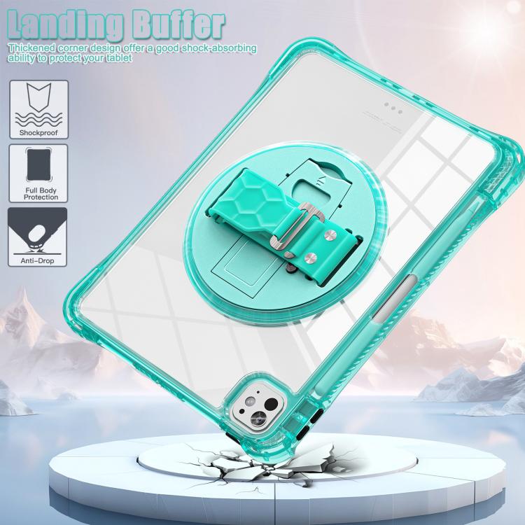 For iPad Pro 13 2025 / 2024 Rotation Grip Holder TPU Hybrid Clear PC Tablet Case