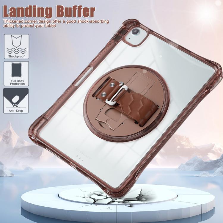 For iPad Air 13 2026 / 2025 / 2024 Rotation Grip Holder TPU Hybrid Clear PC Tablet Case