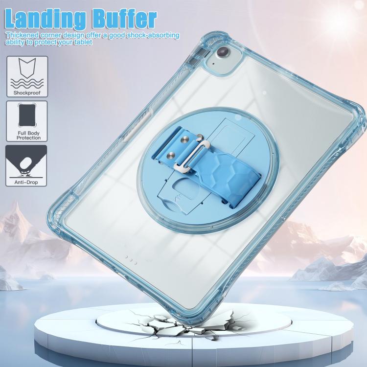 For iPad Air 11 2026 / 2025 / 2024 Rotation Grip Holder TPU Hybrid Clear PC Tablet Case
