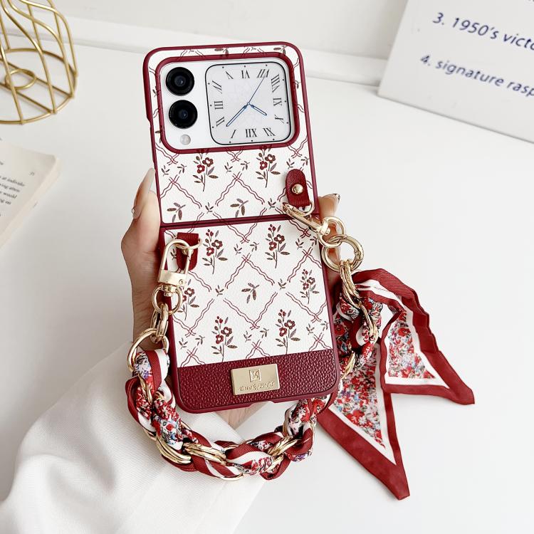 For Huawei Nova Flip Luck Flower Pattern TPU Phone Case With Strap