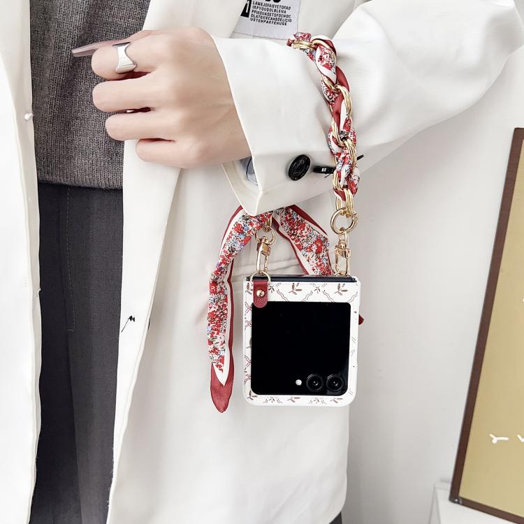 For Motorola Razr 50 Luck Flower Pattern TPU Phone Case With Strap