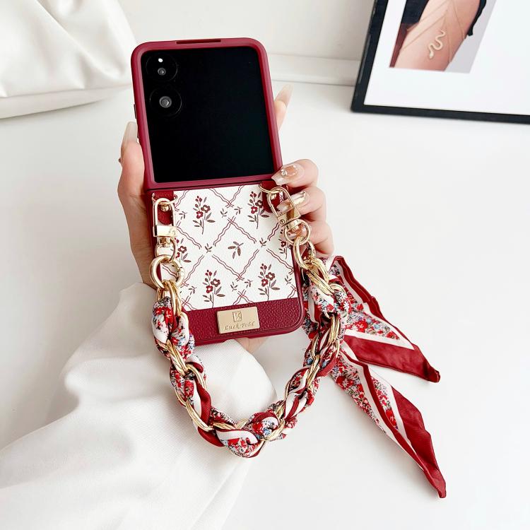 For Xiaomi Mix Flip Luck Flower Pattern TPU Phone Case With Strap