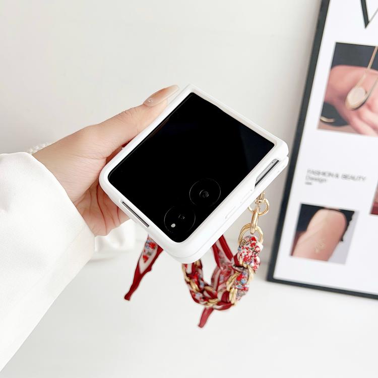 For Xiaomi Mix Flip Luck Flower Pattern TPU Phone Case With Strap