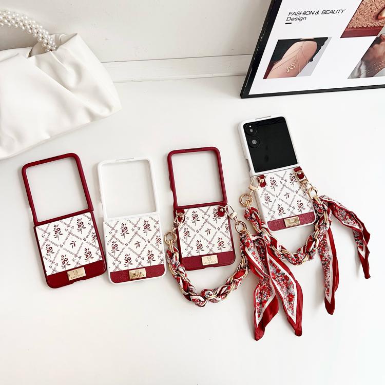 For Xiaomi Mix Flip Luck Flower Pattern TPU Phone Case With Strap