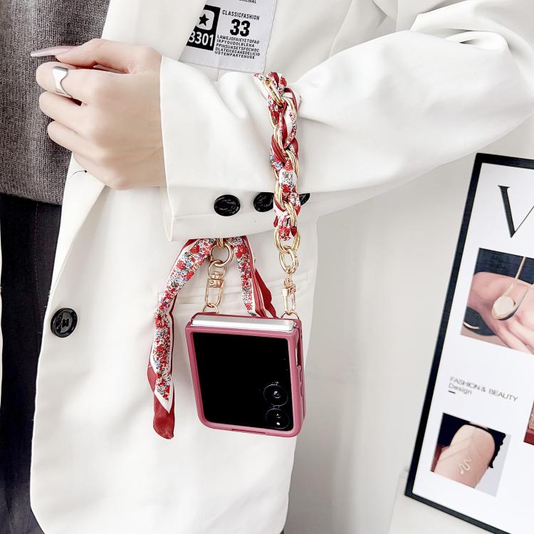 For Xiaomi Mix Flip Luck Flower Pattern TPU Phone Case With Strap