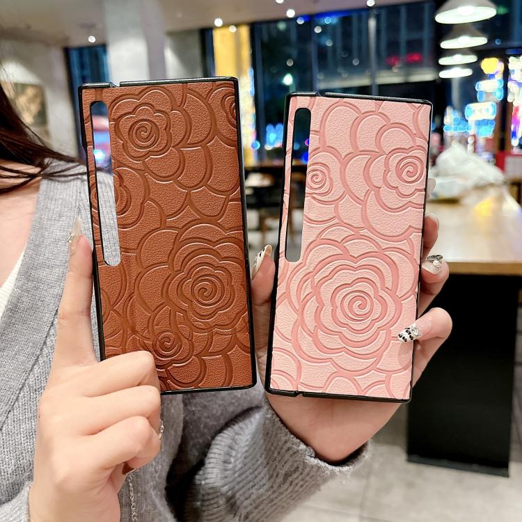 For Huawei Mate Xs 2 Impression Camellia Pattern Protective Phone Case