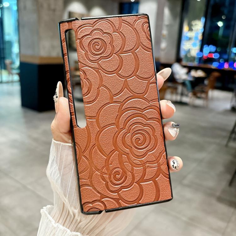 For Huawei Mate Xs 2 Impression Camellia Pattern Protective Phone Case