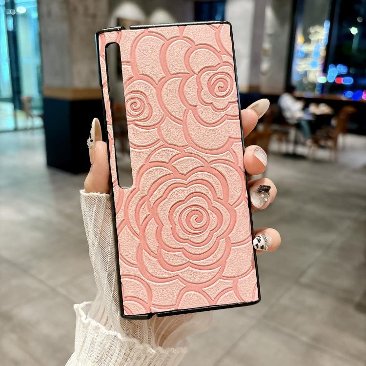 For Huawei Mate Xs 2 Impression Camellia Pattern Protective Phone Case