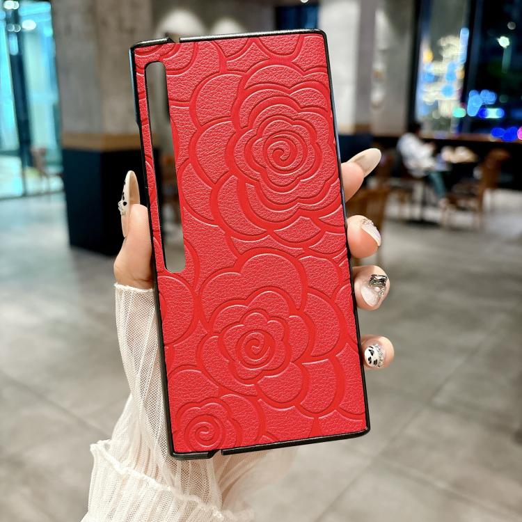 For Huawei Mate Xs 2 Impression Camellia Pattern Protective Phone Case