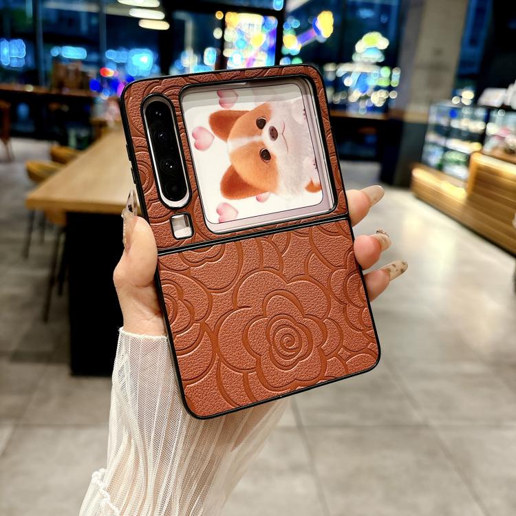 For Huawei Pura X Impression Camellia Pattern Protective Phone Case