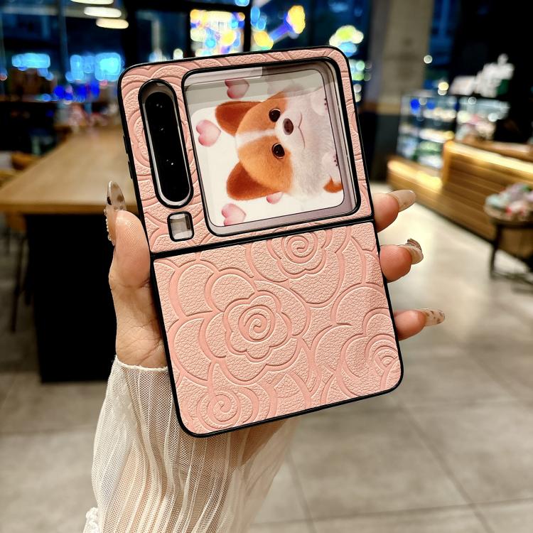 For Huawei Pura X Impression Camellia Pattern Protective Phone Case