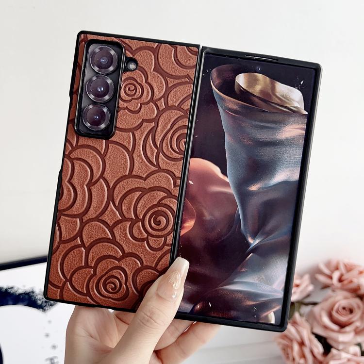 For Samsung Galaxy Z Fold Special Impression Camellia Pattern Protective Phone Case