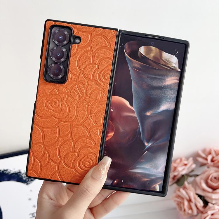 For Samsung Galaxy Z Fold Special Impression Camellia Pattern Protective Phone Case
