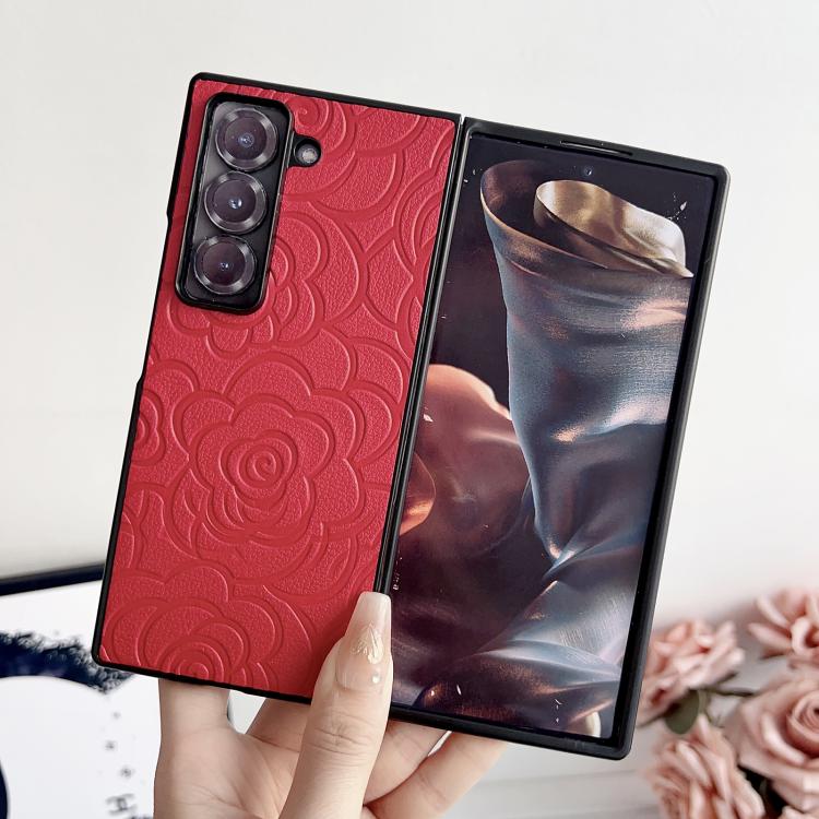 For Samsung Galaxy Z Fold Special Impression Camellia Pattern Protective Phone Case